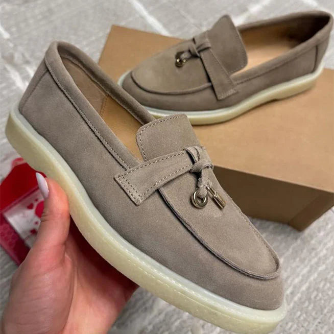 Pantofi casual din piele Naturala intoarsa bej Model 134