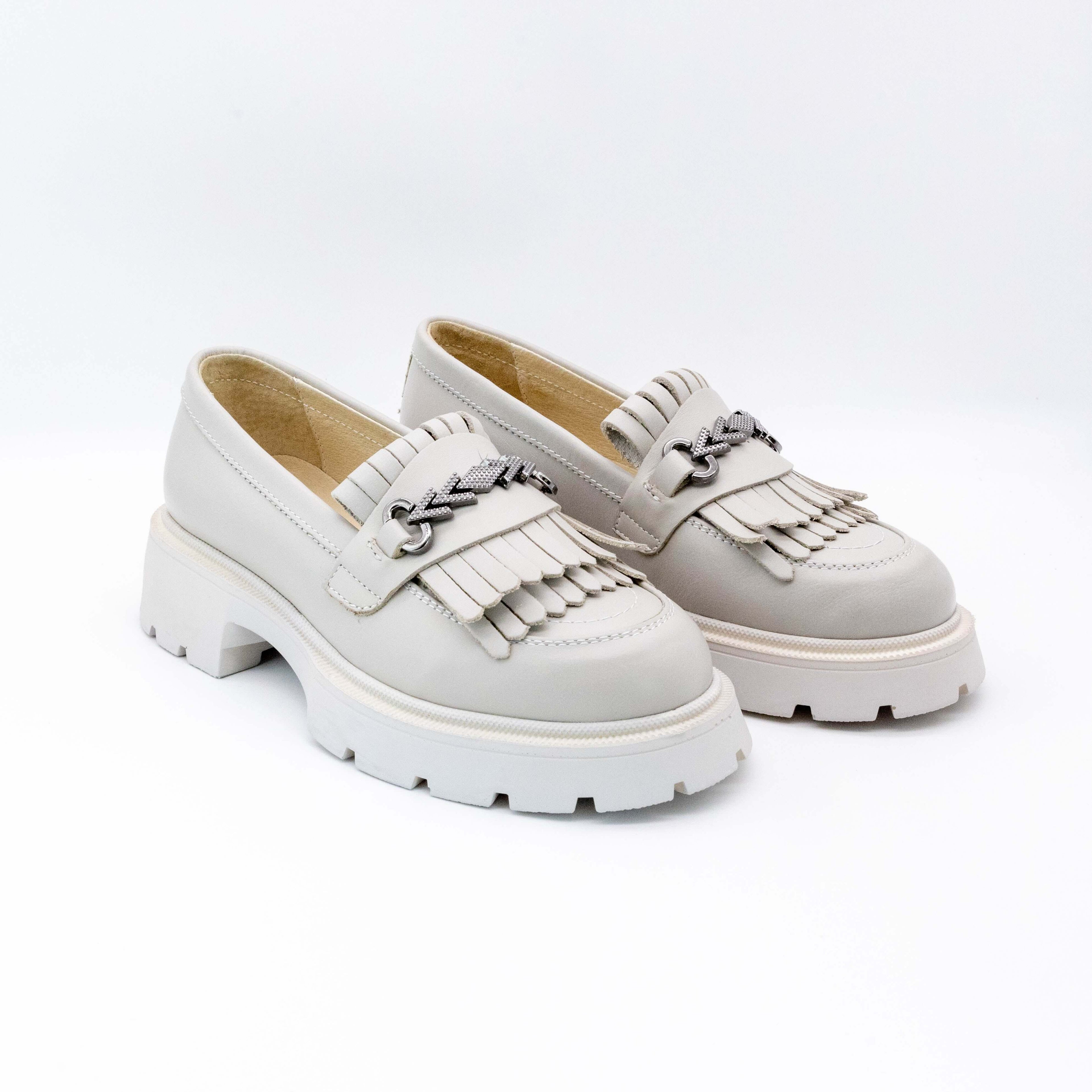 Mocasini dama alb, 135, din piele naturala | Paul Style