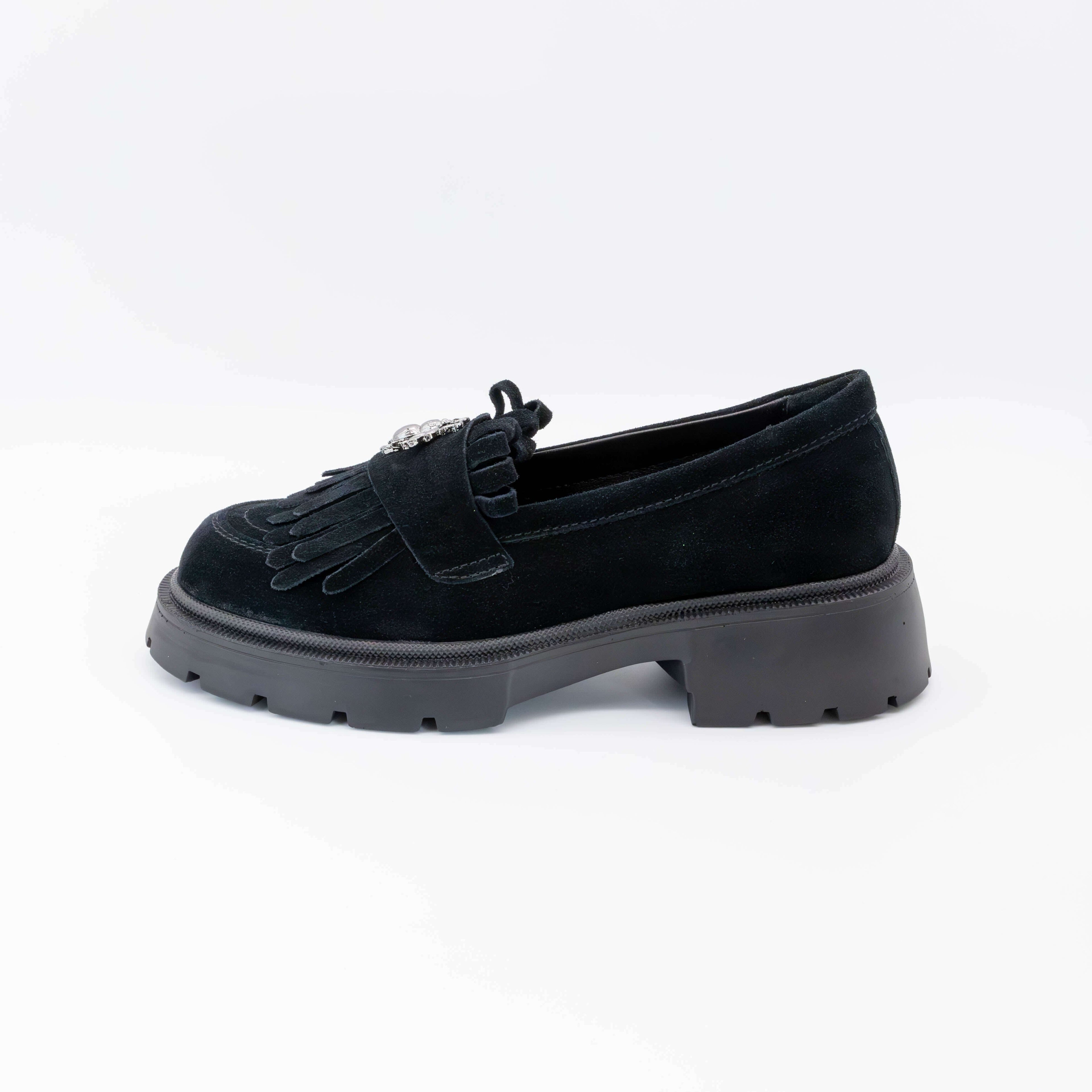 Mocasini dama negru velur, 131, din piele naturala | Paul Style