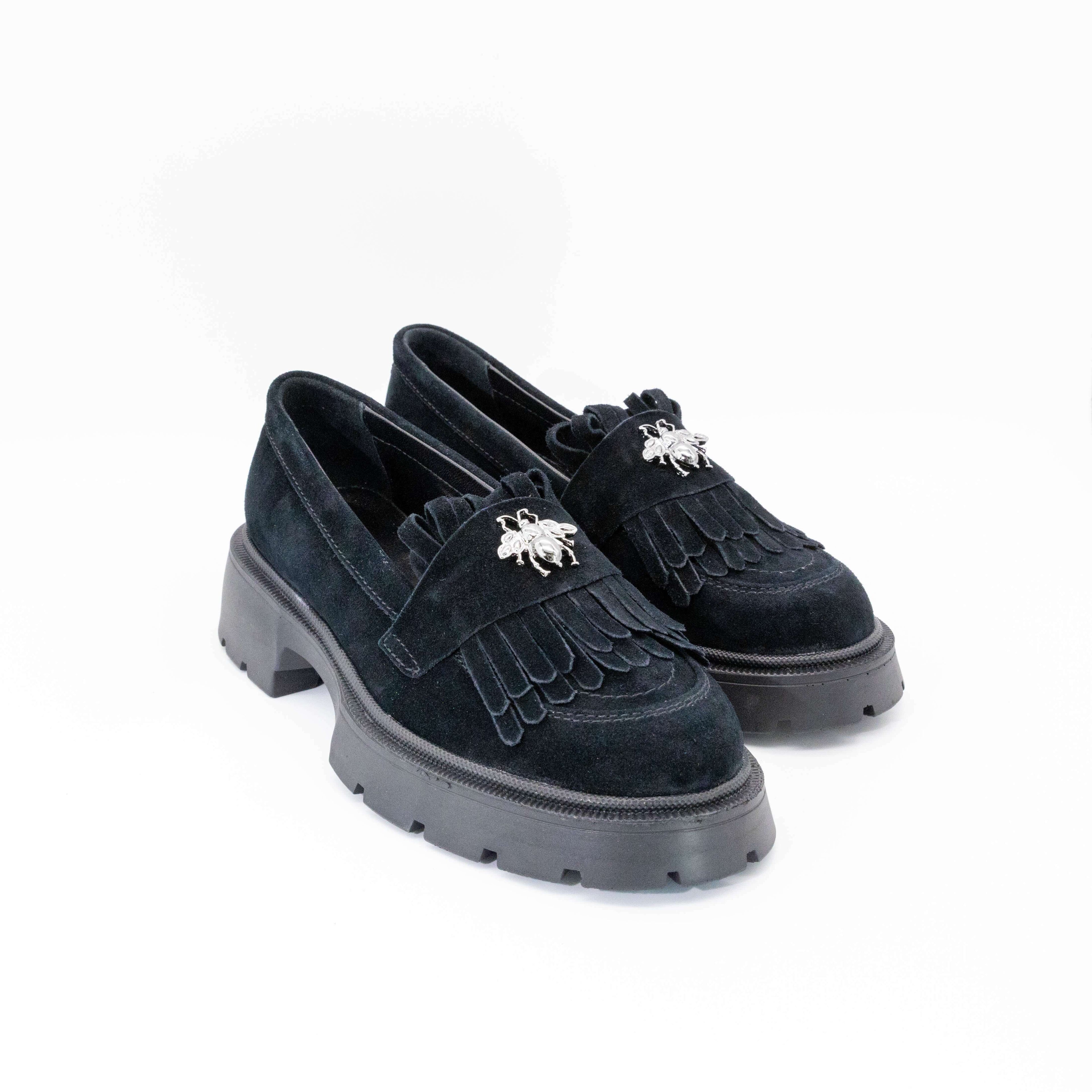Mocasini dama negru velur, 131, din piele naturala | Paul Style