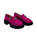 Mocasini dama magenta, 131, din piele naturala perforata cu laserul | Paul Style