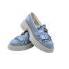 Mocasini dama albastri, 131, din piele naturala perforata cu laserul