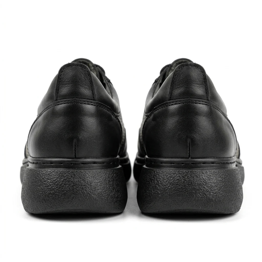 Adidasi dama,R-Aria, Negru-auriu, din piele naturala