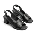 Sandale dama negru, R-702, din piele naturala