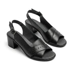 Sandale dama negru, R-702, din piele naturala