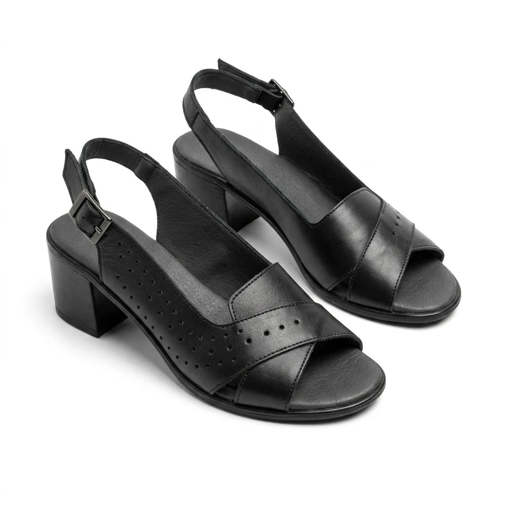 Sandale dama negru, R-702, din piele naturala