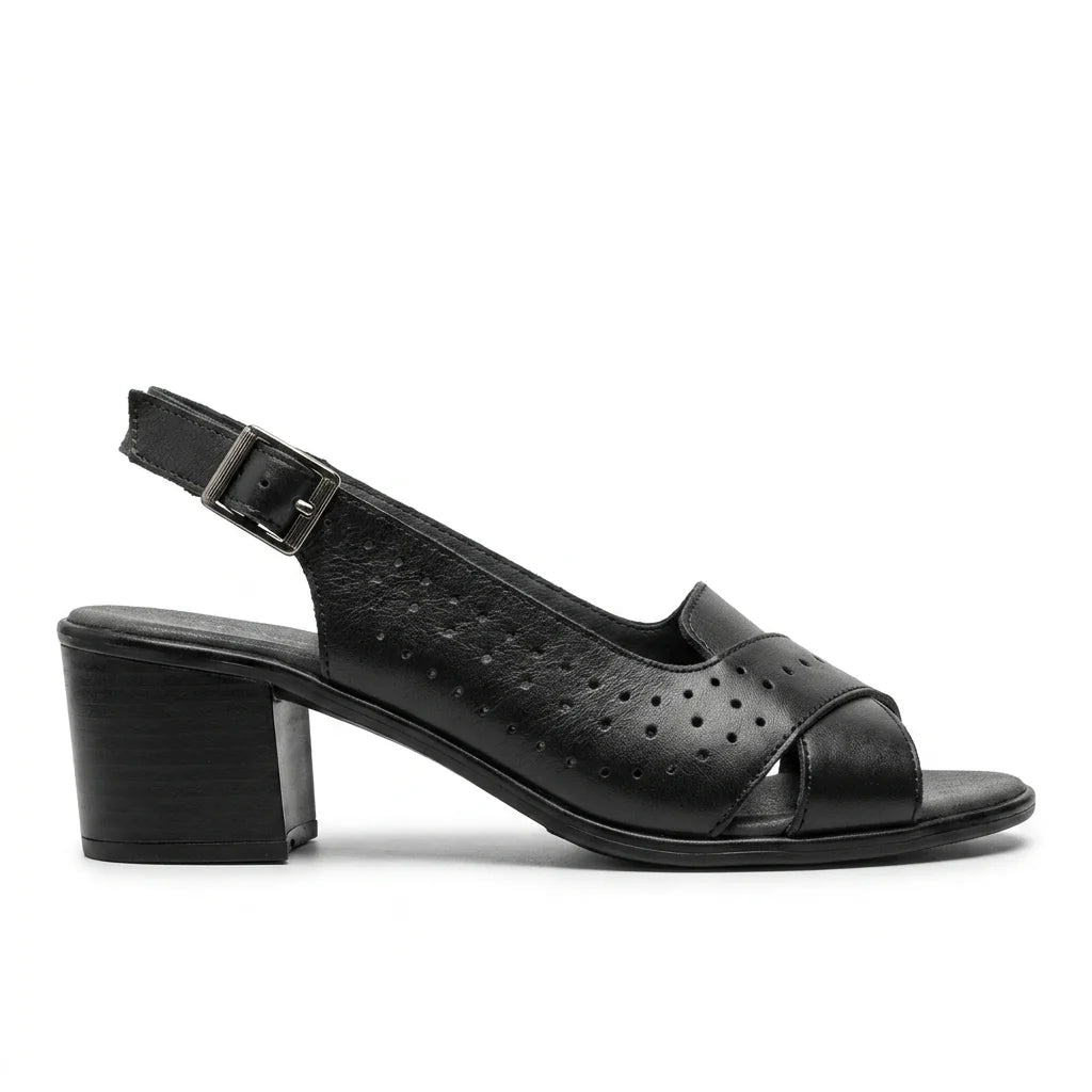 Sandale dama negru, R-702, din piele naturala