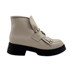 Ghete Dama din Piele Naturala, Culoare alb-natur, Cod 743 | Paul Style
