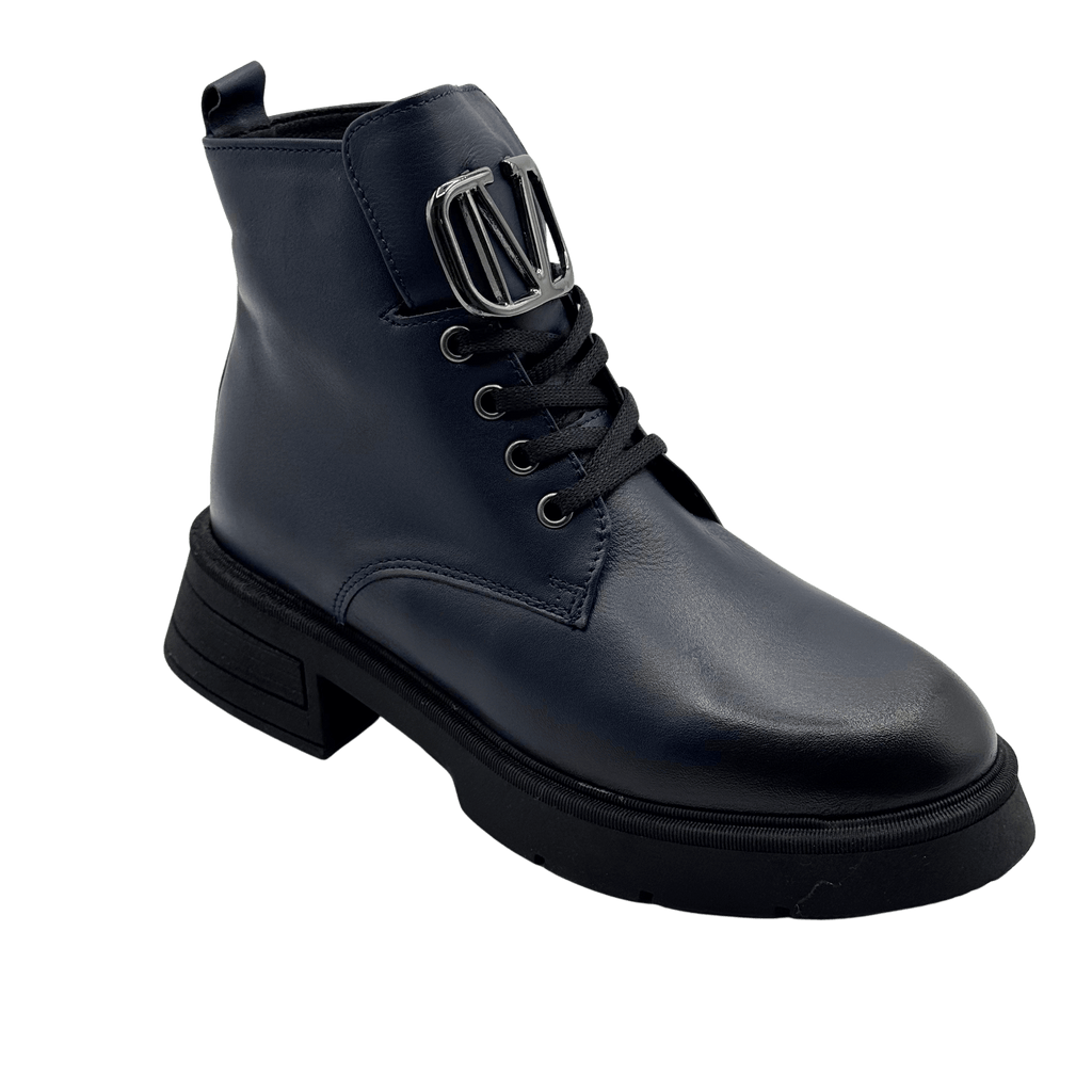 Ghete Dama din Piele Naturala, Culoare albastru, Cod 730 | Paul Style