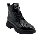 Ghete Dama din Piele Naturala, Culoare negru-lac, Cod 730 | Paul Style