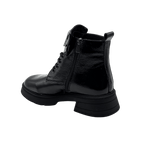 Ghete Dama din Piele Naturala, Culoare negru-lac, Cod 730 | Paul Style