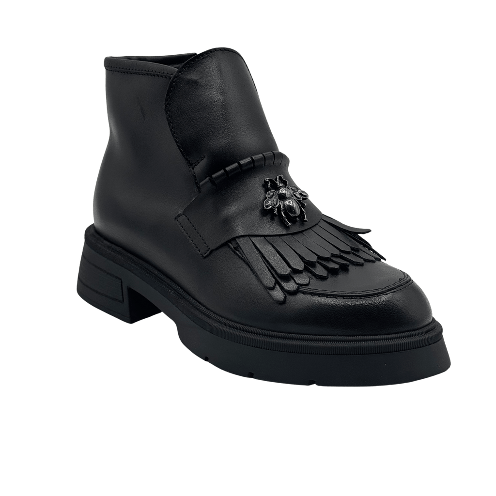 Ghete Dama din Piele Naturala, Culoare negru, Cod 743 | Paul Style