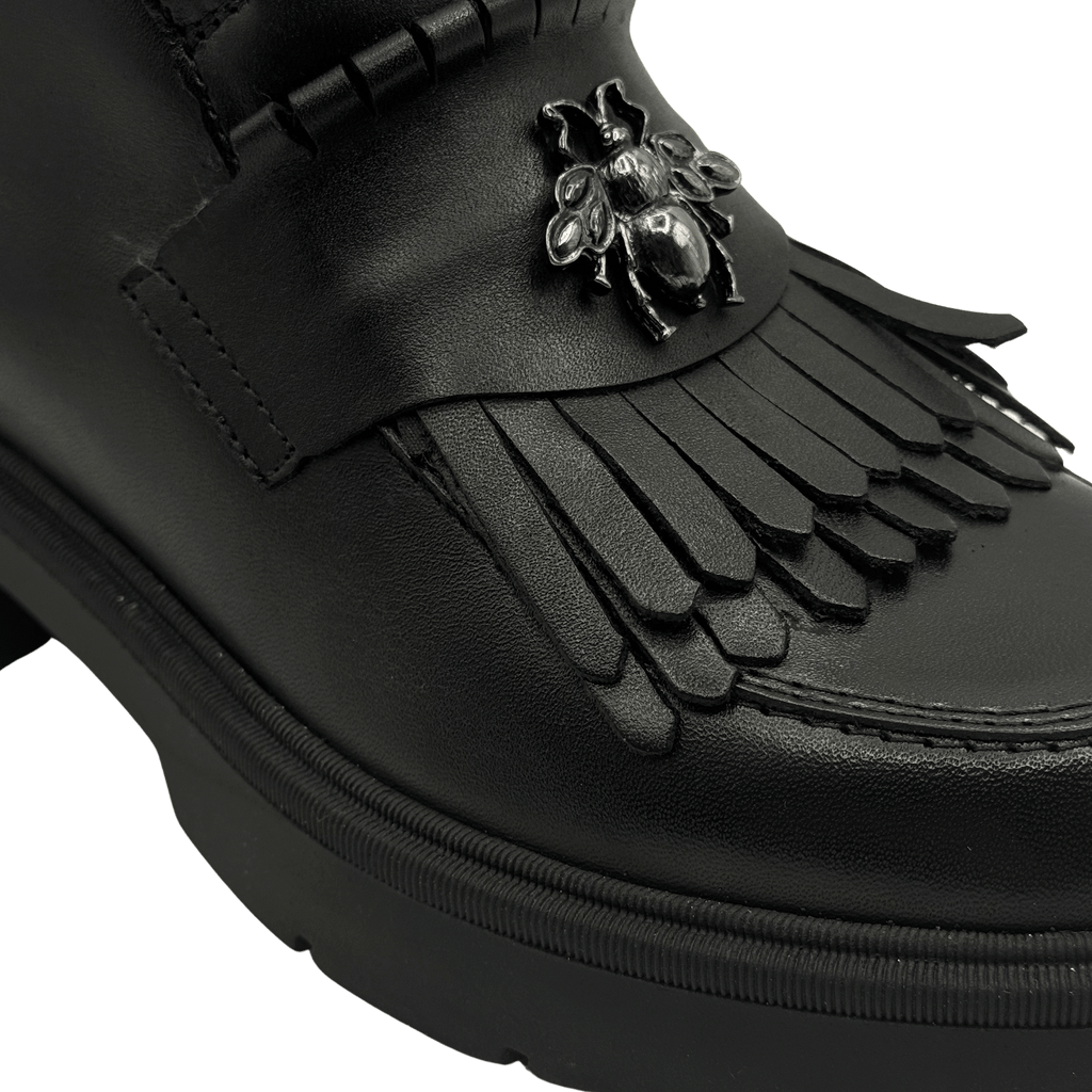 Ghete Dama din Piele Naturala, Culoare negru, Cod 743 | Paul Style
