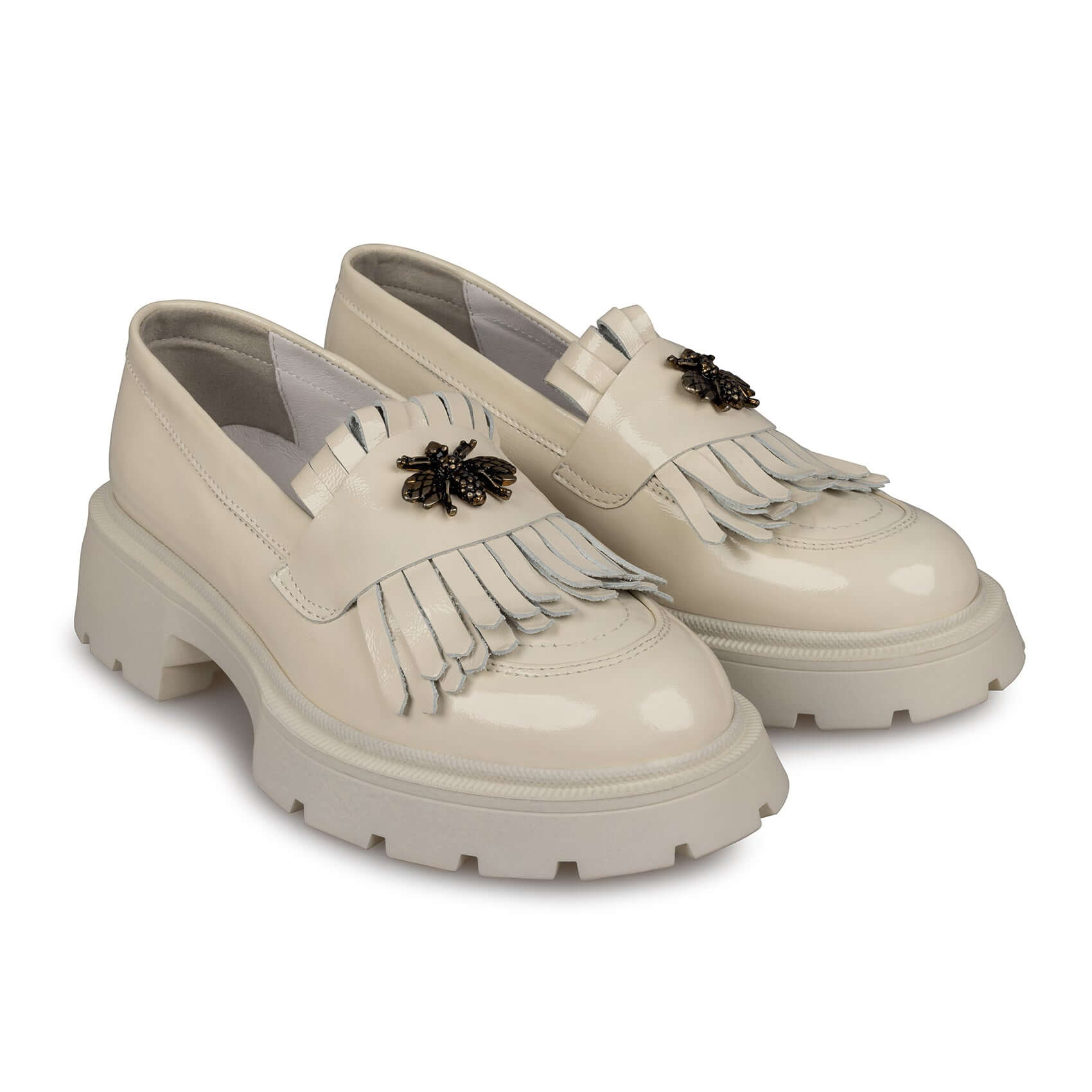 Mocasini dama crem-lac, 131, din piele naturala | Paul Style