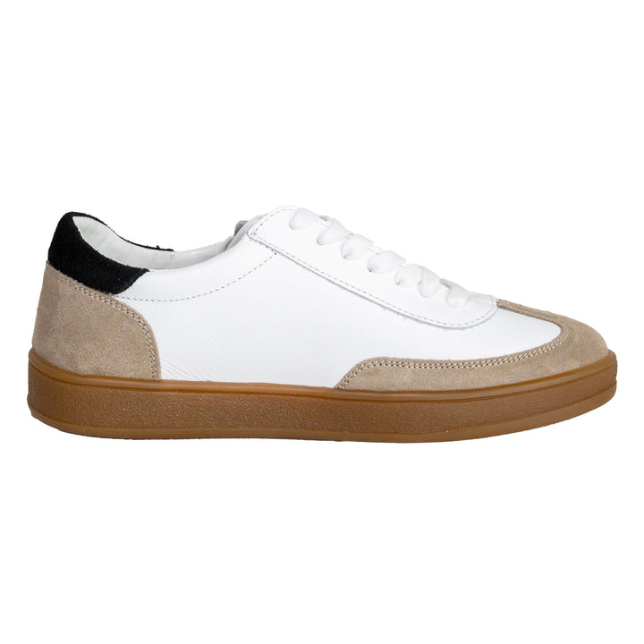 Pantofi sport alb-bej, cod 128, din piele naturala
