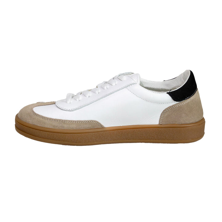 Pantofi sport alb-bej, cod 128, din piele naturala