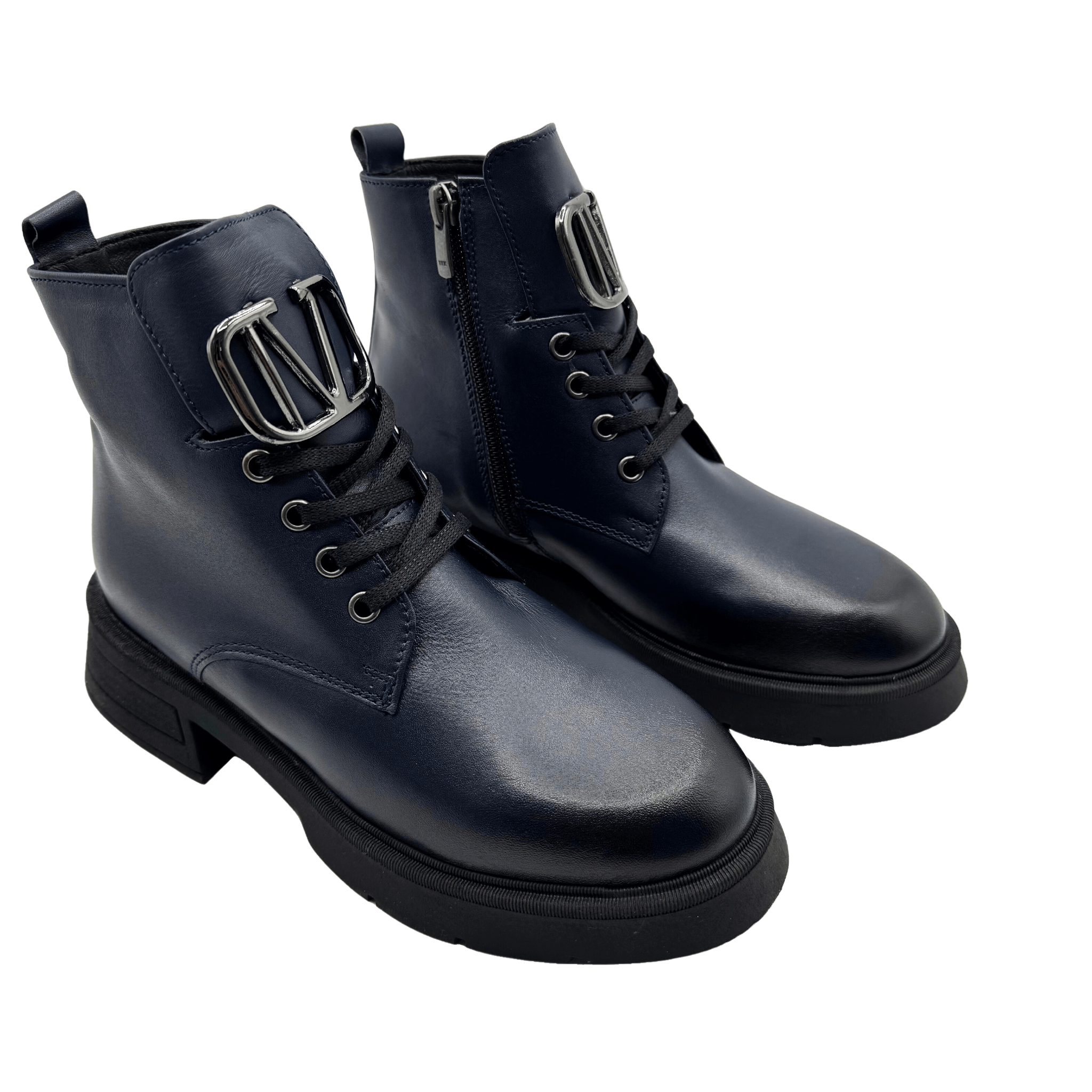 Ghete Dama din Piele Naturala, Culoare albastru, Cod 730 | Paul Style