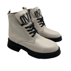 Ghete Dama din Piele Naturala, Culoare alb-natur, Cod 730 | Paul Style