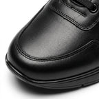 Adidasi barbati din piele naturală, A - 230, negru - Paul Style
