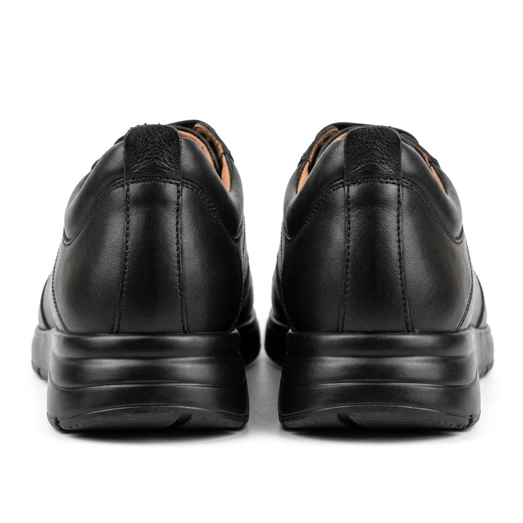 Adidasi barbati din piele naturală, A - 230, negru - Paul Style