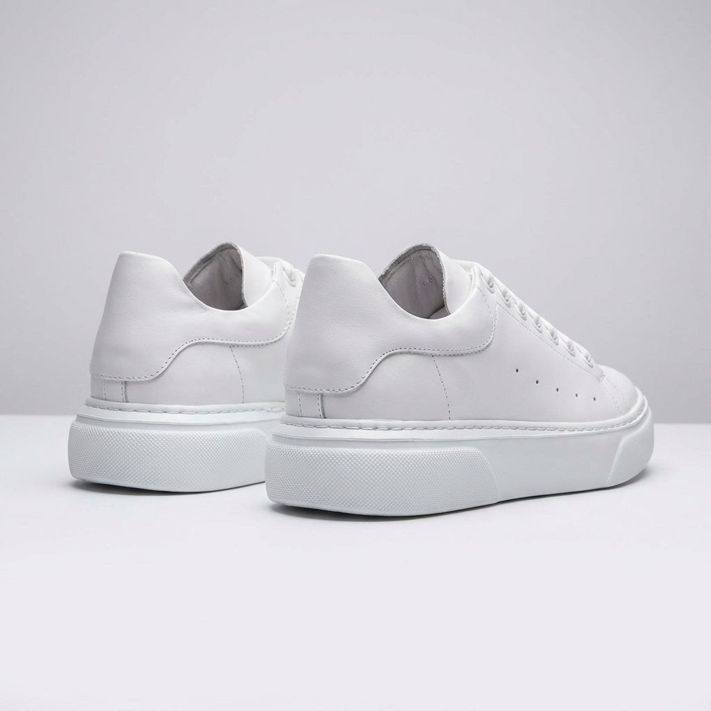 Adidasi barbati din piele naturală, A - 500, alb - Paul Style