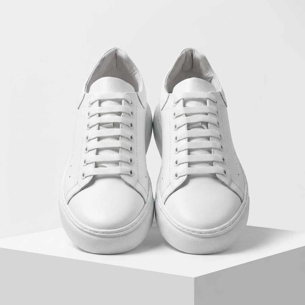 Adidasi barbati din piele naturală, A - 500, alb - Paul Style