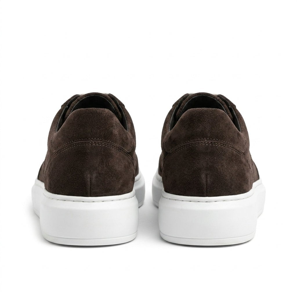 Adidasi barbati din piele naturală, A - 503, maro - velur - Paul Style