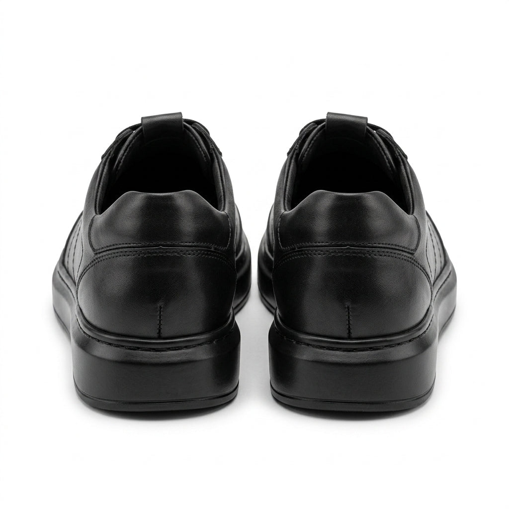 Adidasi barbati din piele naturală, A - 503, negru - Paul Style