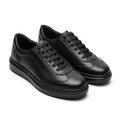 Adidasi barbati din piele naturală, A - 503, negru - Paul Style