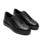 Adidasi barbati din piele naturală, A - 503, negru - Paul Style