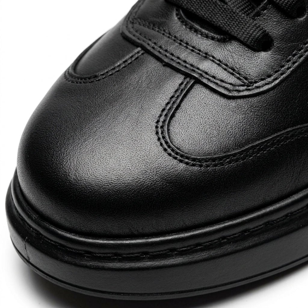 Adidasi barbati din piele naturală, A - 503, negru - Paul Style