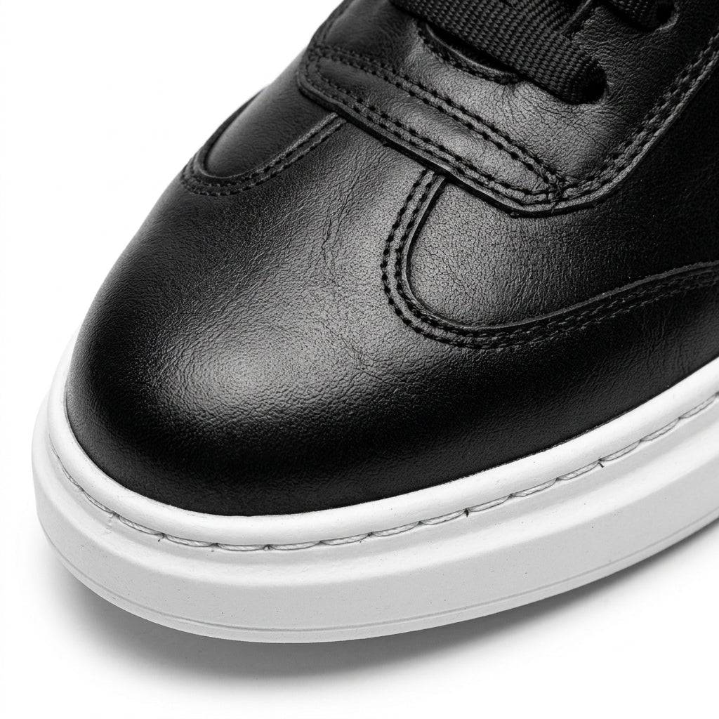 Adidasi barbati din piele naturală, A - 503, negru - ta - Paul Style