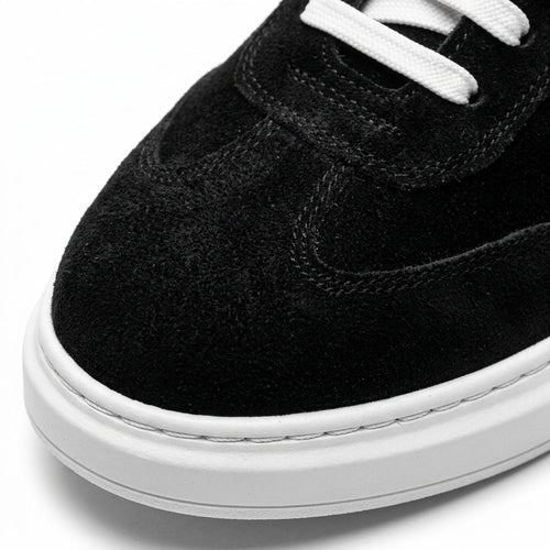 Adidasi barbati din piele naturală, A - 503, negru - velur - Paul Style