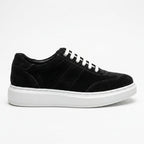 Adidasi barbati din piele naturală, A - 503, negru - velur - Paul Style