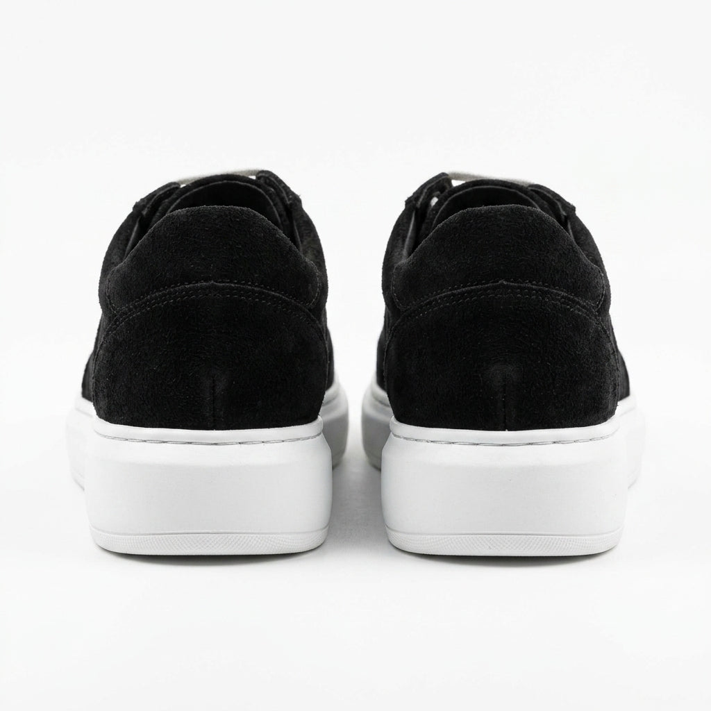 Adidasi barbati din piele naturală, A - 503, negru - velur - Paul Style
