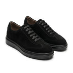 Adidasi barbati din piele naturală, A - 503, negru - velur tng - Paul Style