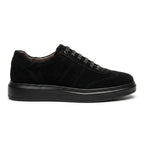 Adidasi barbati din piele naturală, A - 503, negru - velur tng - Paul Style