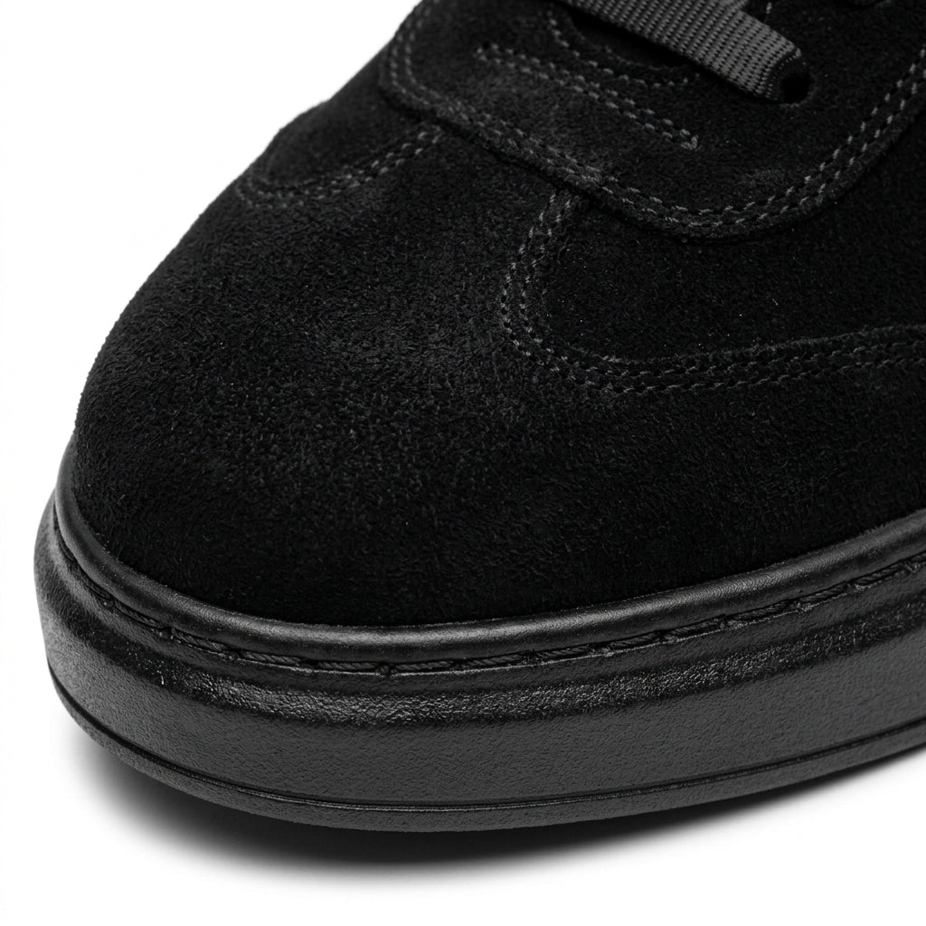 Adidasi barbati din piele naturală, A - 503, negru - velur tng - Paul Style