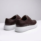 Adidasi barbati din piele naturală, A - 507, maro - inchis - Paul Style