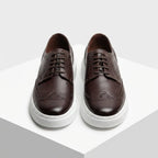 Adidasi barbati din piele naturală, A - 507, maro - inchis - Paul Style