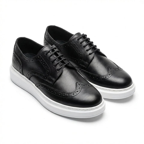 Adidasi barbati din piele naturală, A - 507MTalba, Negru - Paul Style
