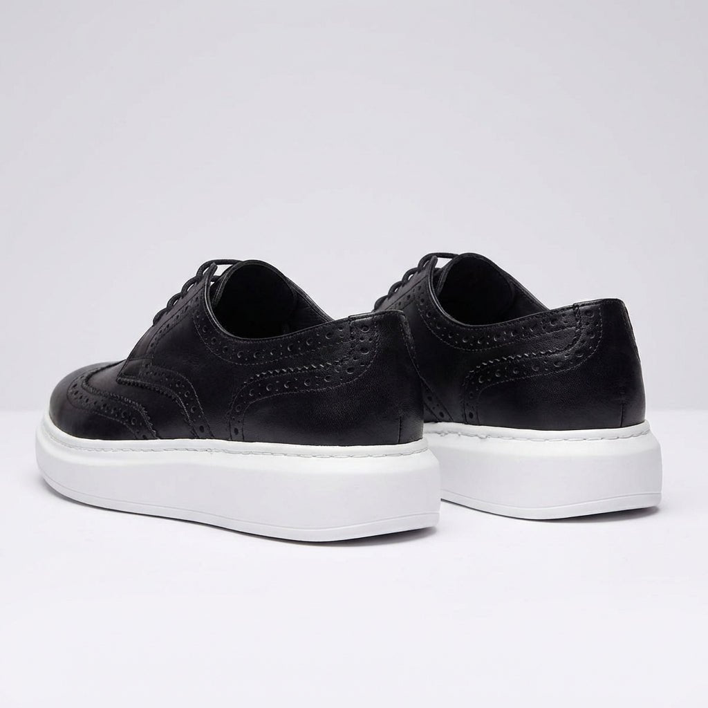 Adidasi barbati din piele naturală, A - 507MTalba, Negru - Paul Style