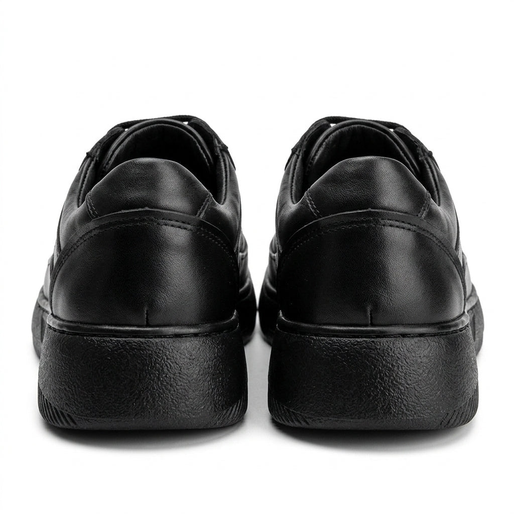 Adidasi barbati din piele naturală, M - 093, negru - Paul Style