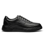 Adidasi barbati din piele naturală, M - 093, negru - Paul Style