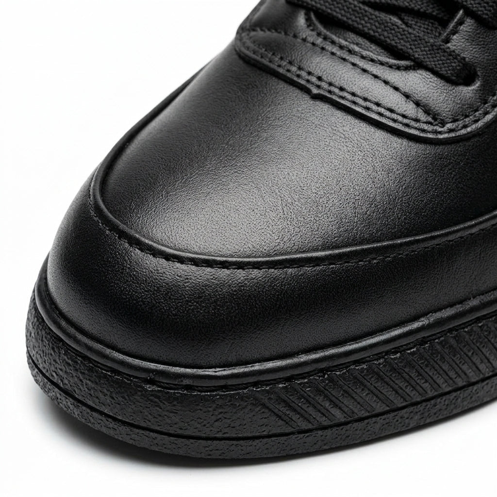 Adidasi barbati din piele naturală, M - 093, negru - Paul Style