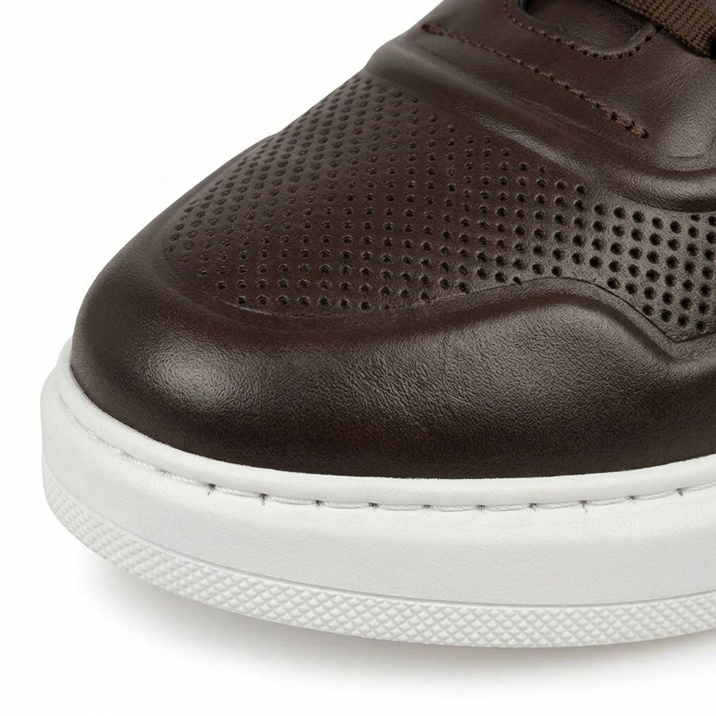 Adidasi barbati din piele naturală, M - 097, maro - Paul Style