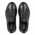 Adidasi barbati din piele naturală, M - 097, negru - Paul Style