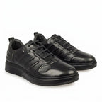 Adidasi barbati din piele naturală, M - 097, negru - Paul Style