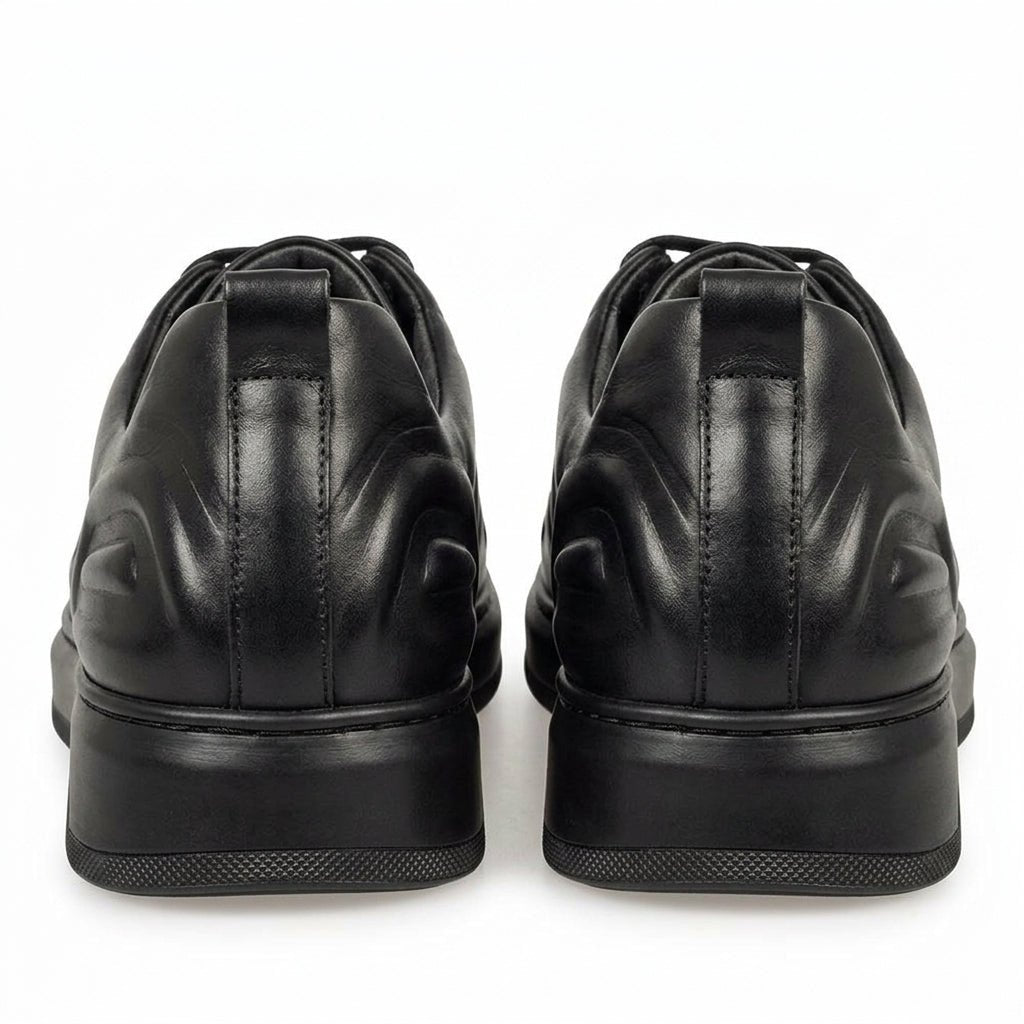 Adidasi barbati din piele naturală, M - 097, negru - Paul Style