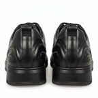 Adidasi barbati din piele naturală, M - 097, negru - Paul Style